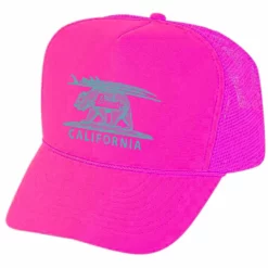 Poseidon CA Surf Trip Bear Hat -Poseidon Paddle & Surf Sales Bear Neon Pink Turquise
