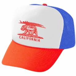 Poseidon CA Surf Trip Bear Hat -Poseidon Paddle & Surf Sales Bear RWB Red