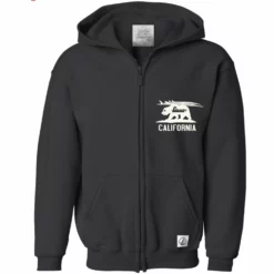 Poseidon Kids CA Surf Trip Hoodie 11 Poseidon Kids CA Surf Trip Hoodie -Poseidon Paddle & Surf Sales Poseidon Kids CA SurfTrip Hoodie black front