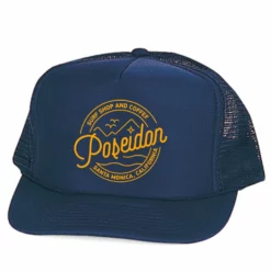 Poseidon Round Tubes Hat 11 Poseidon Round Tubes Hat -Poseidon Paddle & Surf Sales Poseidon Round Logo Hat Navy Gold