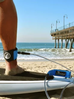 Poseidon SUP Leash - Straight -Poseidon Paddle & Surf Sales Poseidon SUP Leash Straight on ankle