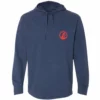 Poseidon Shop Lightweight Hoodie 1 Poseidon Shop Lightweight Hoodie -Poseidon Paddle & Surf Sales Poseidon Shop Light Hoodie Navy Red Front