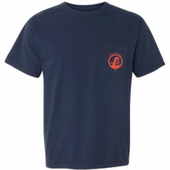 Poseidon Surf Shop Pocket Tee -Poseidon Paddle & Surf Sales Poseidon mens shop tee pocket Navy front